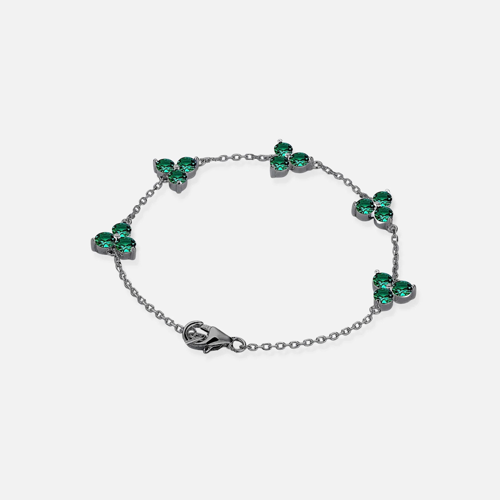 splendid night bracelet, green - black rhodium